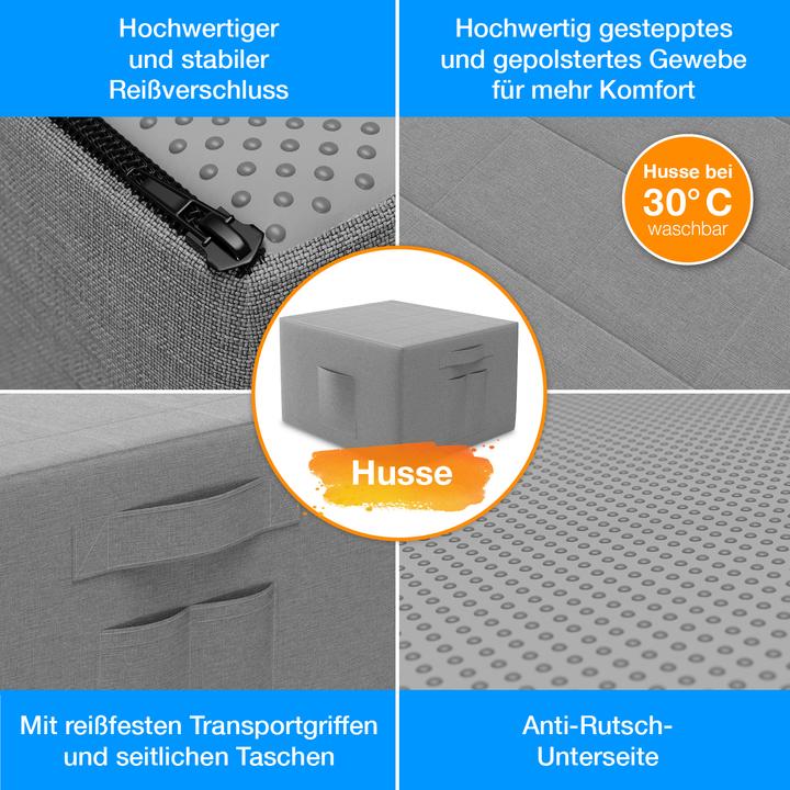 Immagine prodotto Bestschlaf Materasso pieghevole con copertura e borsa per il trasporto (90 x 200 cm, Nucleo di schiuma)