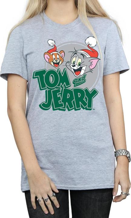 Actual product image Tom & Jerry Womens/Ladies Christmas Greetings Cotton Boyfriend T-Shirt (M)