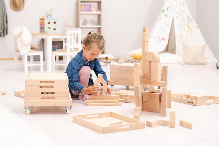 Actual product image Betzold Building block trolley with 6 compartments