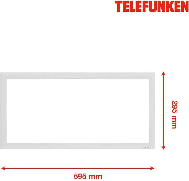 Produktbild Telefunken LED Sensor Panel 36W 3600 lm 4000 K neutralwei HxBxT 50x295x595 mm wei (3600 lm)