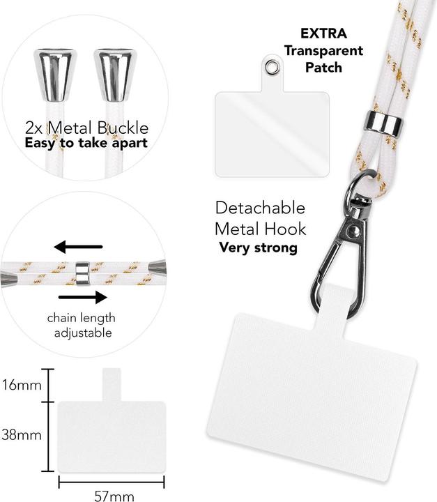 Actual product image Nalia Universal mobile phone necklace with pad