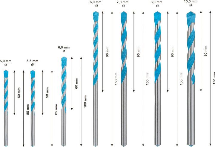 Produktbild Bosch Professional Zubehör Expert CYL-9 (5.5 mm, 10 mm, 6 mm, 5 mm, 8 mm, 7 mm)