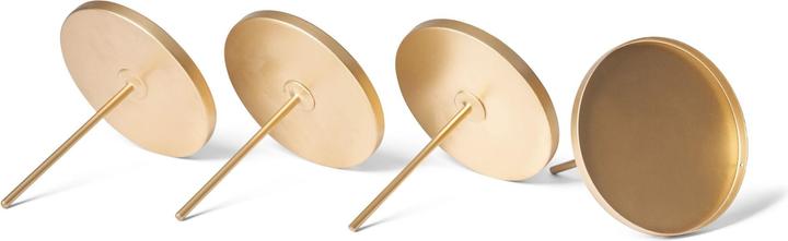 Actual product image Novaliv 4x Candle Pick Flat Gold 8cm Diameter I Candle Plate with Spike I Advent Candle Holder (8 x 8 x 8 cm)