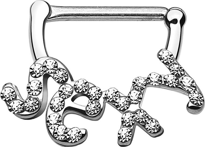 Produktbild Star Piercing Barbell Clicker silber Sexy (Chirurgenstahl 316L, Messing)