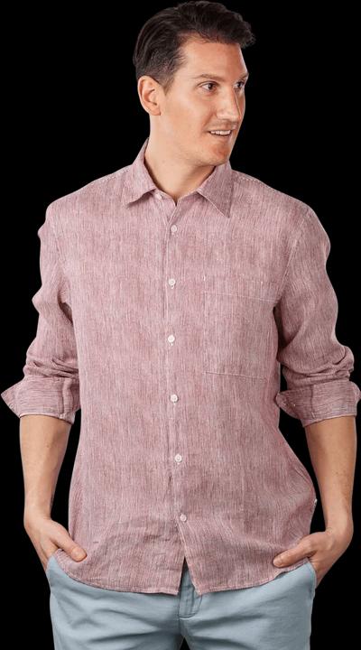 Actual product image Marc O'Polo Kent Collar Shirt Regular Fit Multi/Tall Poppy (XXL)