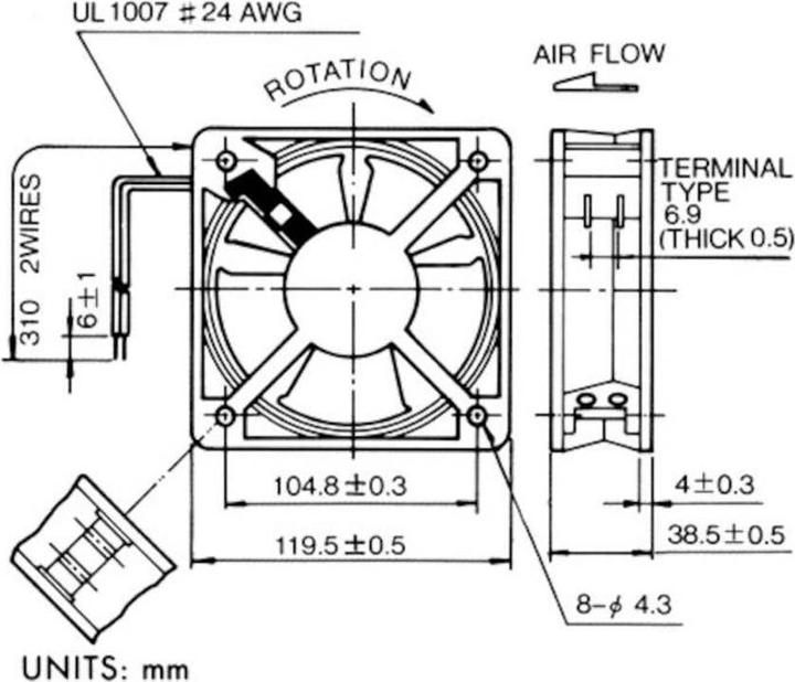 Image du produit Sunon DP200A2123XBT Ventilateur axial 230 V/AC 164.76 m³/h (L x l x H) 120 x 120 x 38 (120 mm)