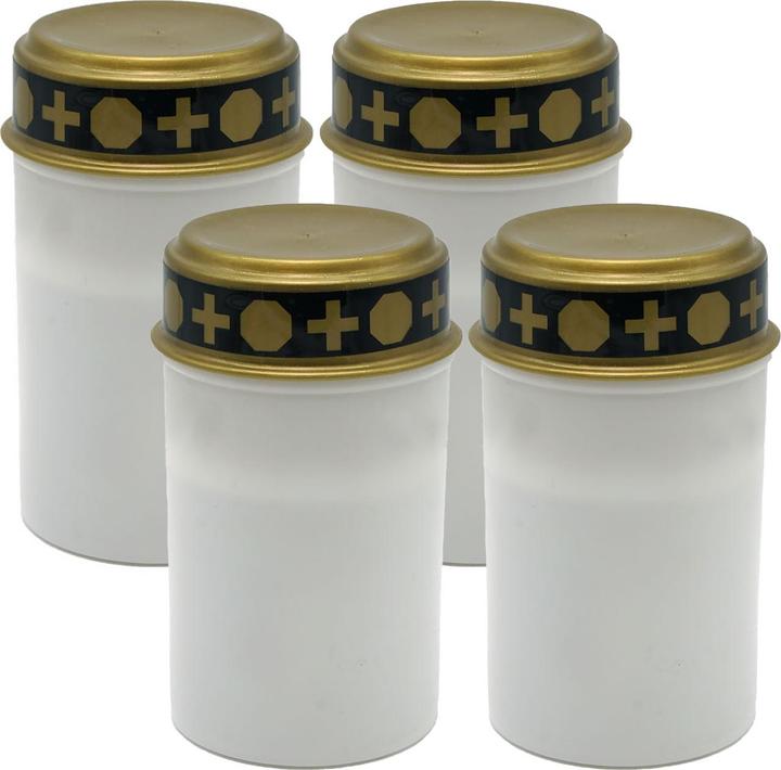 Immagine prodotto Top ten Set di 4 luci per tombe a LED, a batteria, bianco opaco, candela cimiteriale (4 x)