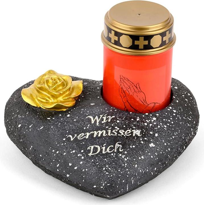 Produktbild Novaliv Grabschmuck I Grabengel Grabdeko Grabherz grabdekoration Engel für Friedhof grablaterne