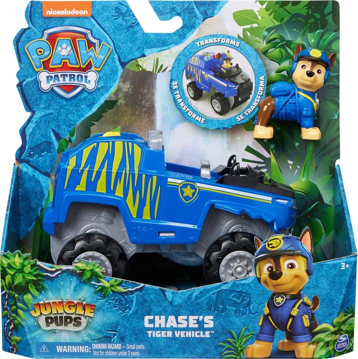 Spin Master PAW Patrol Jungle Pups, Chase Tiger Vehicle, Toy Truck with Collectible Action Figure, Kids Toys for