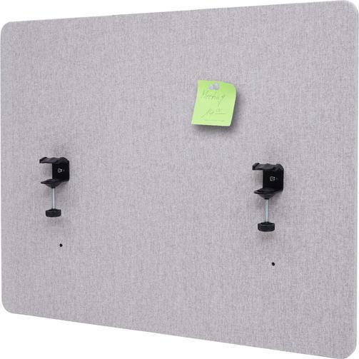 Mendler Acoustic desk partition, office privacy screen desk pin board, double wall fabric/textile - 75x60cm