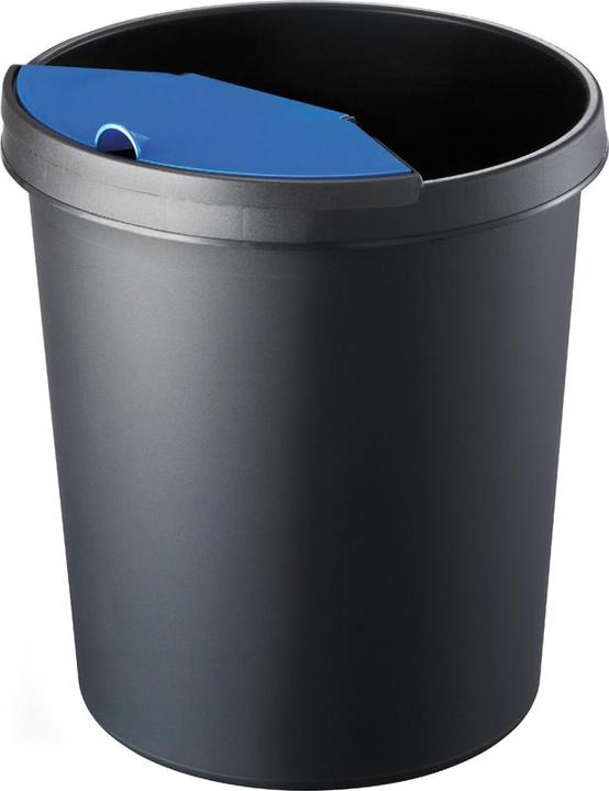 Image du produit Helit H6106093 Corbeille à papier Linear, 2 L, noir/couvercle bleu (2 l)