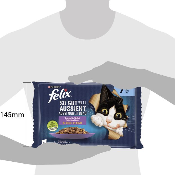 Produktbild Felix Gemischte Vielfalt in Gelée Senior (Adult, 4 Stk., 340 g)