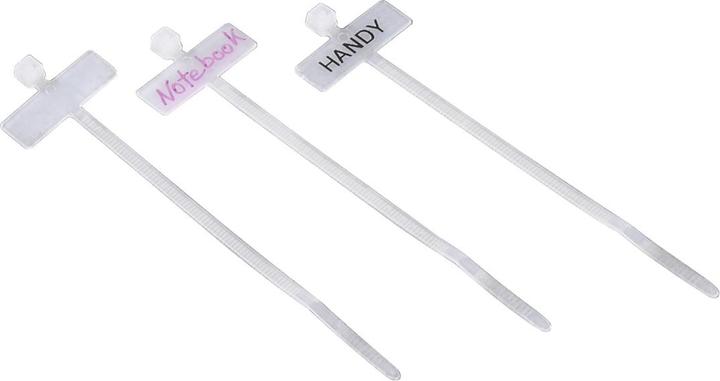 Actual product image Hama Cable ties with labelling field, 98 mm, natural, 25 pieces (Plastic cable ties, 100 mm, 25 pcs.)