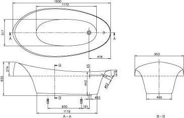 Image du produit Villeroy & Boch V&B baignoire encastrée AVEO ov 1900x950mm blanc (245 l, 190 cm, 95 cm)