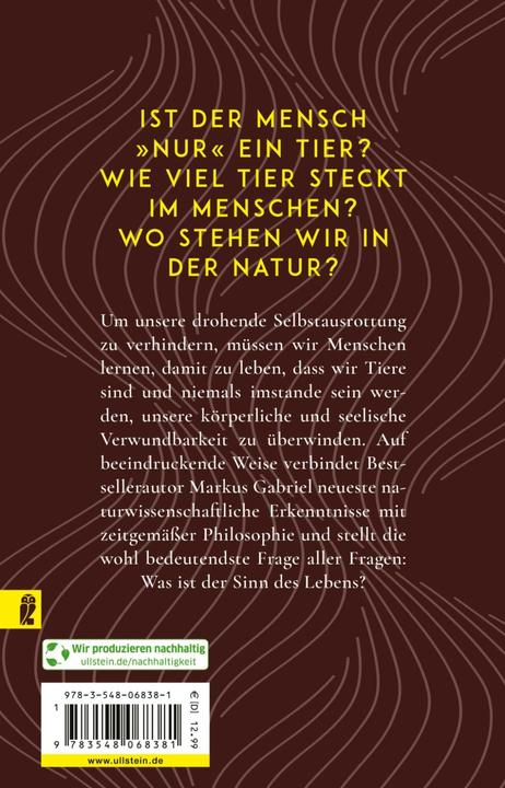 Image du produit Der Mensch als Tier (Allemand, Markus Gabriel, 2023)