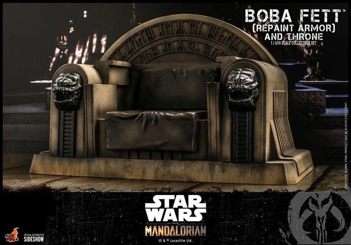 Actual product image Hot Toys Star Wars The Mandalorian Action Figure 1/6 Boba Fett (Repaint Armor) and Throne 30 cm