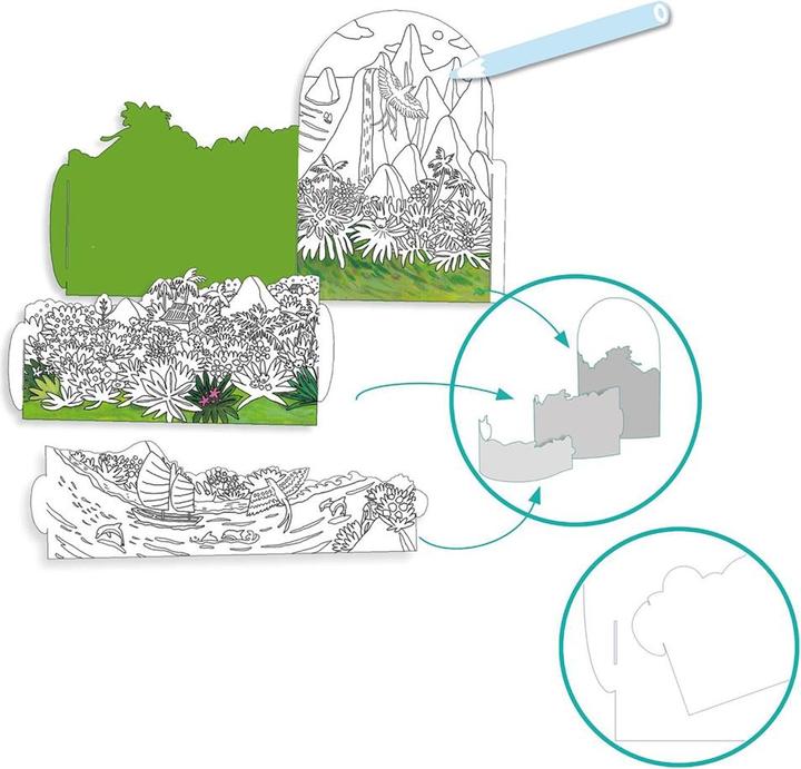 Actual product image Djeco Colouring pictures 3D diorama island