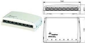 Actual product image Telegärtner Mini distributor Cat6 MPD8-HS apws TH35 J02021A0030 - Patch panel