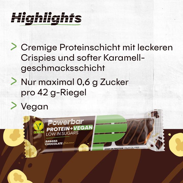 Produktbild Powerbar Protein Plus Low Sugar Vegan (Banana Chocolate, 1 Stk., 504 g)