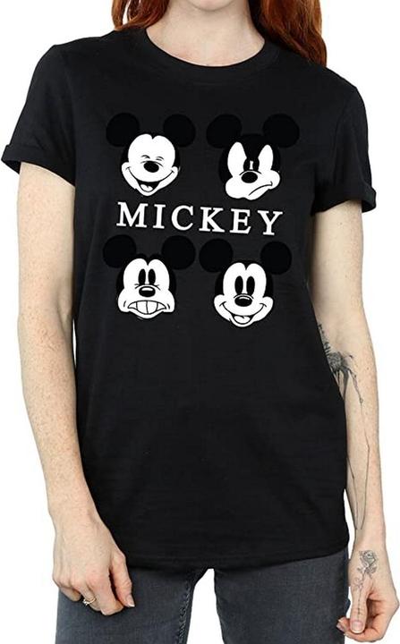 Disney Womens/Ladies Mickey Mouse Head Cotton Boyfriend T-Shirt