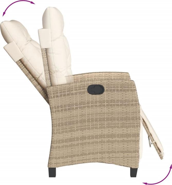 Immagine prodotto VidaXL Mobili da giardino set da pranzo set da giardino gruppo di sedute 7 pezzi in poly rattan beige (160 cm)