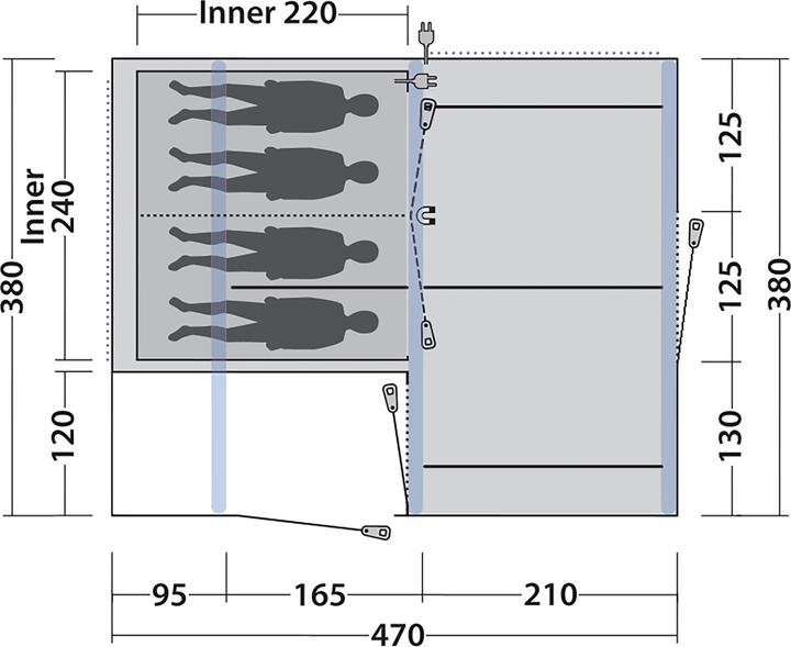 Produktbild Outwell Michigan 4 Air (Tunnelzelt, 28.80 kg, 4 Personen)