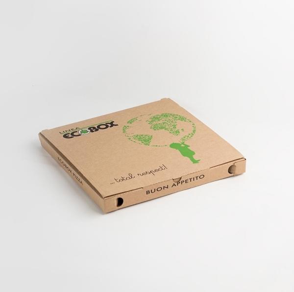 Produktbild Antalis Pizzakarton ecobox braun fluorfrei 32x32x3cm 100Stk/Packung - (100 Stk.) (100 x)