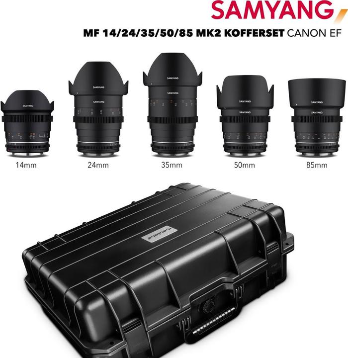 Actual product image Samyang MF 14/24/35/50/85 MK2 VDSLR case set Canon EF (Canon EF)