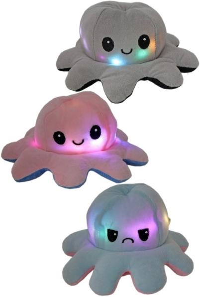 Immagine prodotto Fun trading 1 Polpo - peluche reversibile - 20 cm - con luce (20 cm)