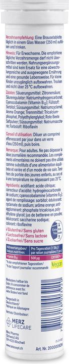 Nährwerte und Zutaten Tetesept Vitamin B12 (17 Stück, Brausetablette, 129 g)