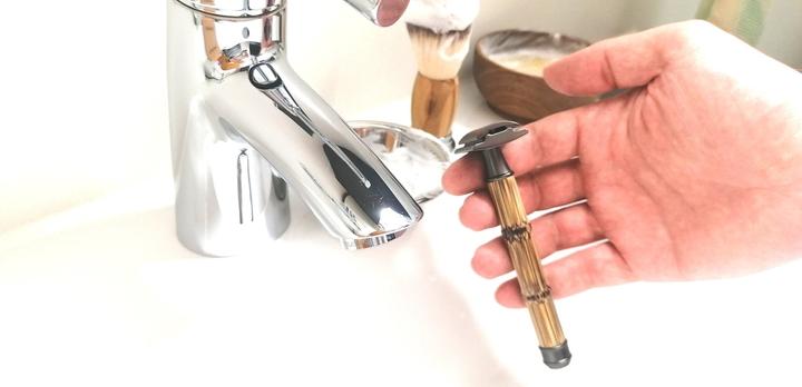 Actual product image Sawoo Bamboo razor made of brass and bamboo wood incl. 10 razor blades