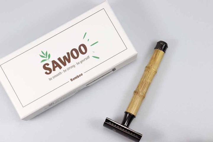 Actual product image Sawoo Bamboo razor made of brass and bamboo wood incl. 10 razor blades