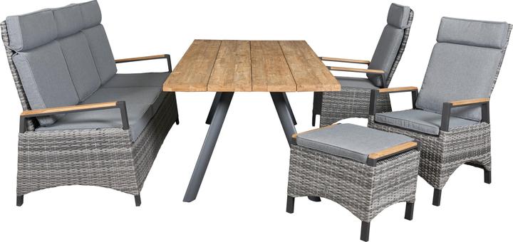 Produktbild LC Garden Keramo Hocker Aluminium/Geflecht klappbar mit Teak
