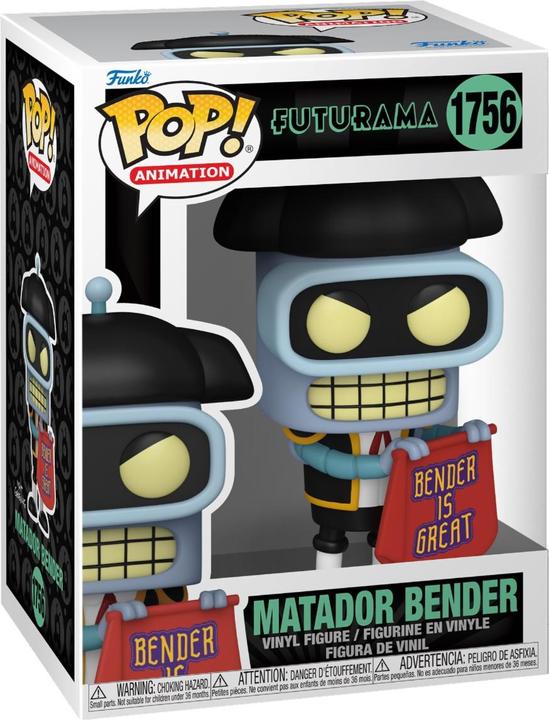 Image du produit Funko Futurama Pop! Animation Vinyl Figur Bender (Matador) 9 cm