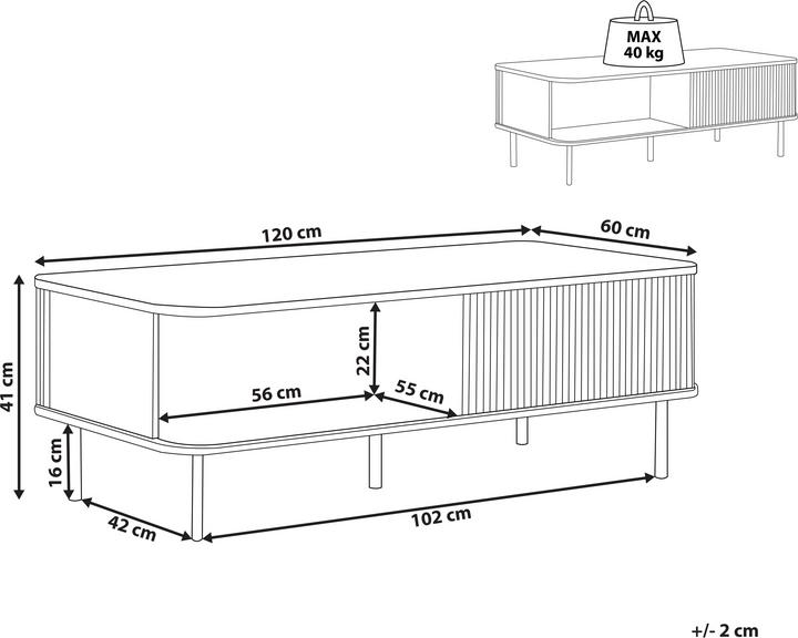 Produktbild Beliani Jose (120 x 60 x 41 cm)
