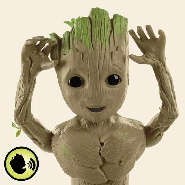 Actual product image Hasbro Marvel Studios I Am Groot Groove 'N Grow Groot, 34cm Tall Interactive Action Figure, Superheroes