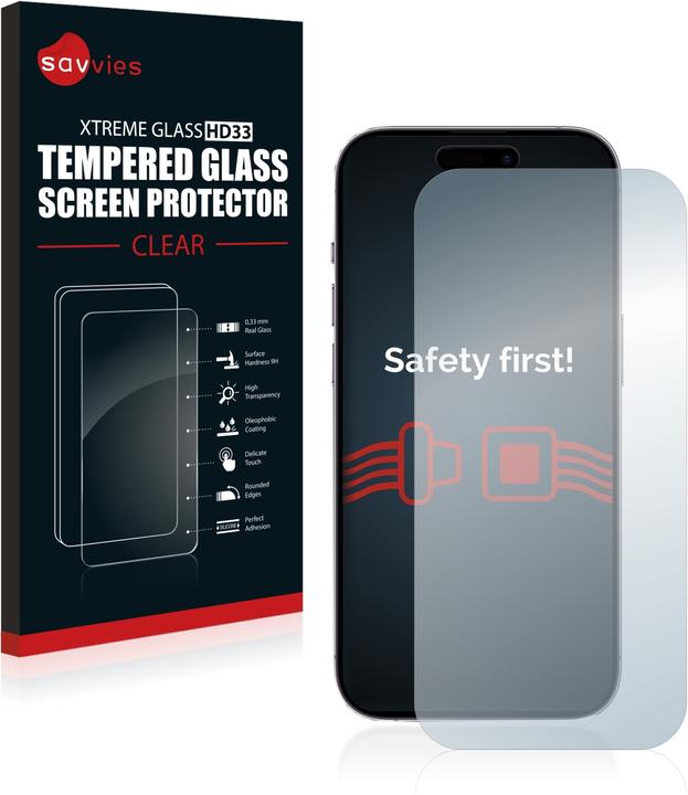 Actual product image Savvies Tempered Glass (1 Piece, Apple iPhone 14 Pro)
