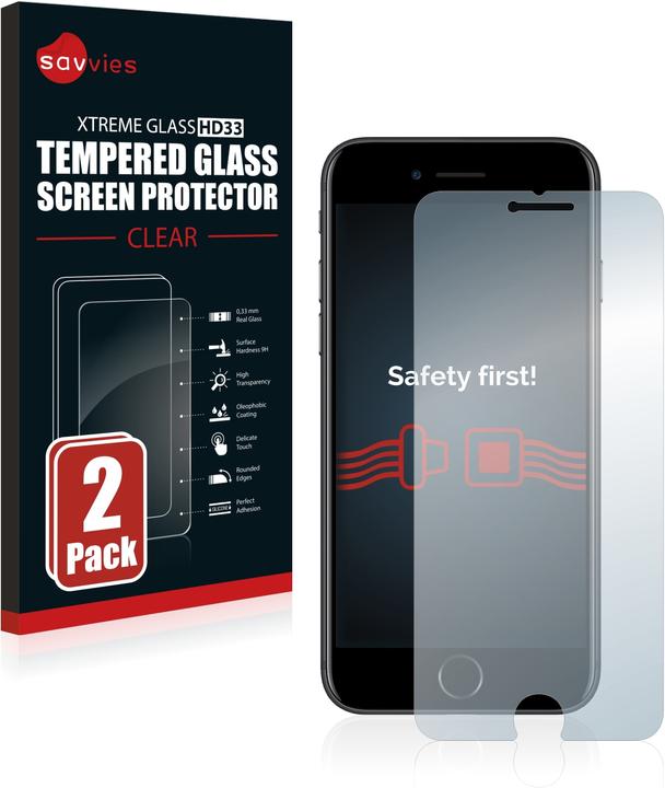 Produktbild Savvies Panzerglas Hartglas Displayschutz (2 Stück, Apple iPhone 7)