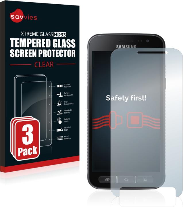 Produktbild Savvies Panzerglas Hartglas Displayschutz (3 Stück, Samsung Galaxy Xcover 4s)