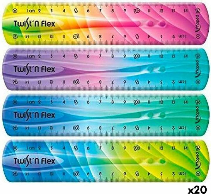 Image du produit Maped Set de règles Twist'n Flex Coloré 15 cm Flexible 20 pièces (150 mm)