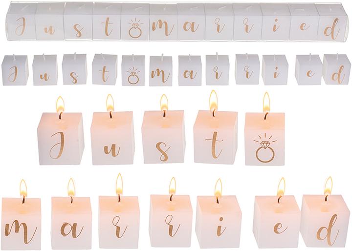 Magni Blocco di candele con scritta Just Married (12 pz.)