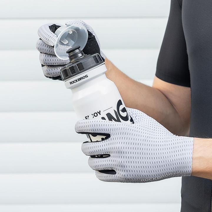 Produktbild Rockbros Breathable Full Finger Cycling Gloves, Size: S - Gray (S)