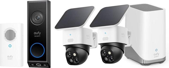 eufy Security SoloCam S340 2-PACK + HomeBase 3 + E340 Doorbell Incl Gong-Bundelvoorde