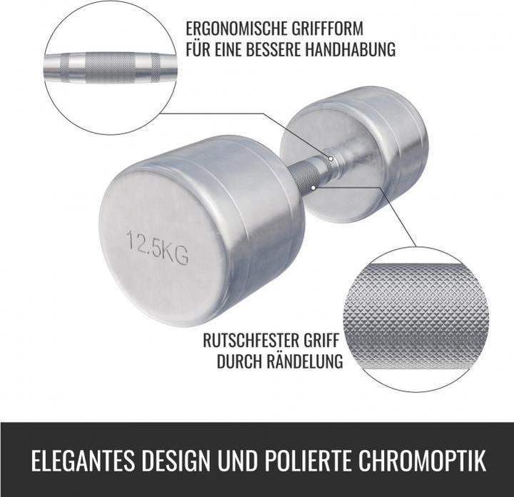 Actual product image Gorilla Sports Chrom Kurzhanteln (2 x 12.5 kg)