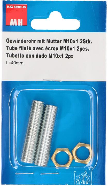 Actual product image Max Hauri Threaded pipe with nut (4 cm)