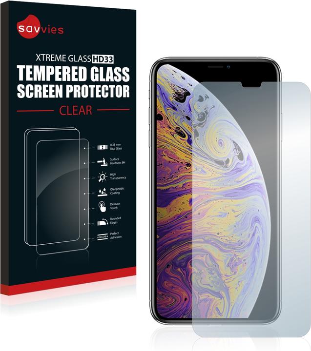 Produktbild Savvies Panzerglas Hartglas Displayschutz (1 Stück, Apple iPhone XS Max)