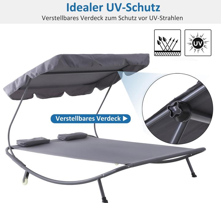 Immagine prodotto Outsunny Divano matrimoniale con tetto (200 cm)