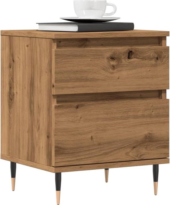 Actual product image VidaXL Bedside table Bedside cabinet Bedside chest of drawers Bedside console 2 pcs. Artisan oak (40 x 35 x 50 cm)