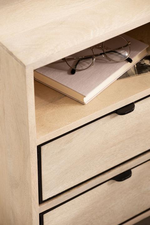 Immagine prodotto FineBuy Comodino FB96459 in legno massiccio marrone