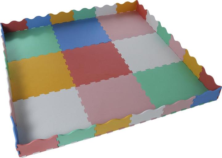 Image du produit Vertbaudet Tapis de jeu puzzle pour bébé, 9 pièces avec bord ondulé (60 x 60 cm)